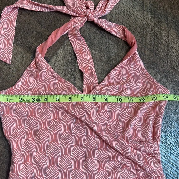 Boden St. Lucia Halter Dress Coral & White size 4, like new! - Picture 5 of 10